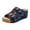 Blue, variant on Women's Vintage Buckles Platform Wedge Slippers Walking Sandals Comfortable Retro Open Toe Chunky High Heels Beach Summer Slip on Slides Blue Size 6