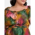 thumbnail image 3 of Terra & Sky Women's Plus Crinkle Off Shoulder Maxi Dress, Sizes 0X-5X, 3 of 4