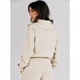 thumbnail image 4 of XINQIHANG Womens 2 Piece Sweatsuits Lounge Joggers Sets Half Zip Sweatshirts with Wide Leg Sweatpants 2023 Fall Outfits, 4 of 7
