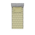thumbnail image 2 of Ambesonne Leaves Fitted Sheet & Pillow Sham Set, Circle Vivid Leafy Branches, Queen, Pale Yellow Apple Green, 2 of 3
