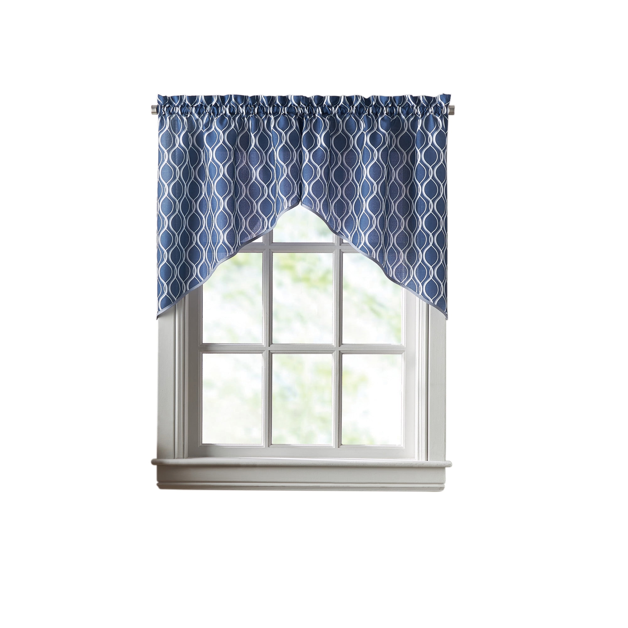 Curtainworks Morocco Swag Pair, Navy, 100% Polyester, 58"W x 14"L, Adult