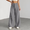 thumbnail image 2 of Landzoo One High Waist Wide Leg Casual Trousers For Soft Palazzo Pants With Pockets Comfortable Elastic Waistband Soft Stylish Women's Casual Pants, 2 of 4