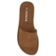 thumbnail image 2 of Soda Shoes Women Flip Flops Basic Plain Slippers Slip On Sandals Slides Casual Peep Toe Beach EFRON-S Tan Brown 9, 2 of 2