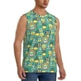 thumbnail image 2 of Bixox Men's Animals with Leaf Printed Shirt Sleeveless Fitness Tank Top-Small, 2 of 7