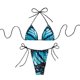 thumbnail image 1 of Traje de baño de 2 piezas para mujer, conjunto de bikini con sujetador triangular halter de baño para mujer, traje de baño con estampado de bikini, integración sin costuras, 1 of 8