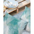 thumbnail image 2 of Pack of 2 Outdoor Pillow Covers, Teal Marble Golden Lines Modern Ombre Abstract Waterproof Square Throw Pillowcase Cushion Decorative Pillow Covers for Couch Patio Tent, 18x18 in, 2 of 6