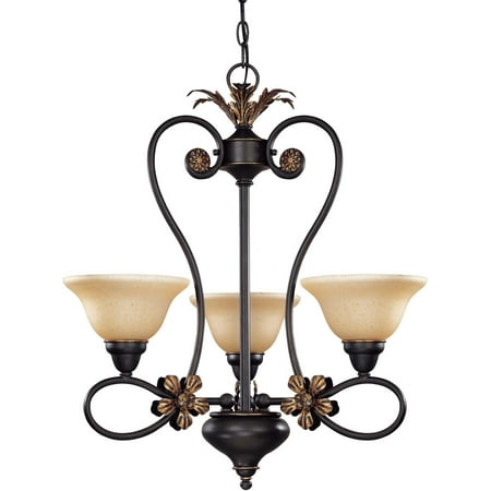 

Nuvo 60/1621 Francesca Chandeliers 23in Rustic Bronze Tangerine Peel Glass