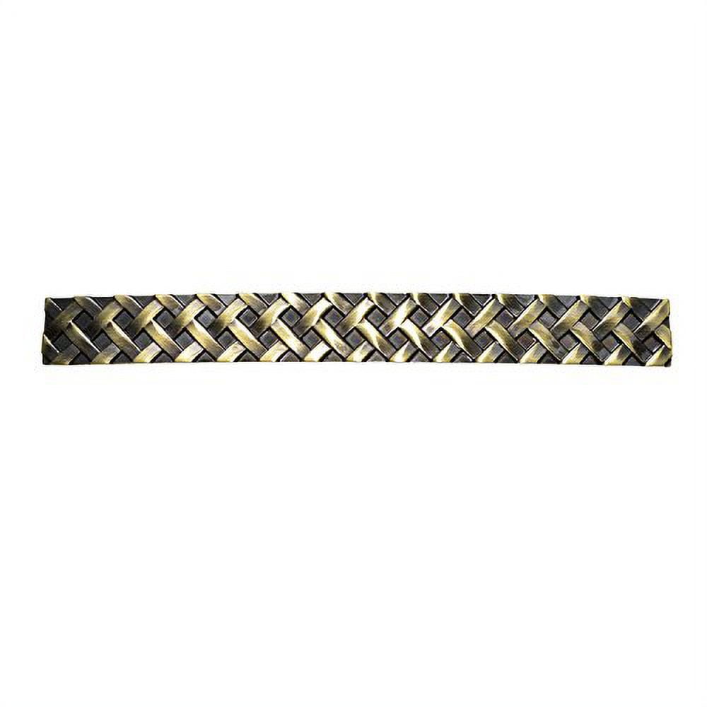 Utopia Alley 5pcs Basket Weave Pull Handle - Decorative Cabinet Drop Pull Handles- Vintage Cabinet Hardware with Hand Finished Antique Brass - Metal Drawer Pull Handle, 5.0" Center to Center