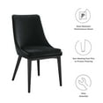 thumbnail image 3 of Side Dining Chair, Black, Velvet, Modern Contemporary, Kitchen Room Cafe Bistro Restaurant Hospitality, 3 of 10