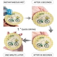 thumbnail image 2 of FMSHPON Green Bicycle Fruit Plants Yellow Buffalo Check Plaid Set of 6 Round Coaster for Drinks, Absorbent Ceramic Stone Coasters Cup Mat with Cork Base for Home Kitchen Room Coffee Table Bar Decor, 2 of 6