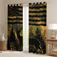 thumbnail image 2 of Manfei Hunting Moose Blackout Curtains Set of 2 (52x84 Each),Pixeled Jungle Tree Curtain,Usa Flag Decor, 2 of 7