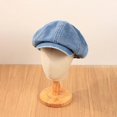 thumbnail image 2 of Womens Ladies Denim 8 Panel Newsboy Flat Caps Cabbie Peaked Driving Hat , LIght Blue, 2 of 7