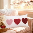 thumbnail image 5 of PEIBang Valentine's Day Pillow Covers 12x20 Inch,Love Heart Embroideried Cushion Covers Throw Pillow Case for Couch Sofa Home Bedroom Decorations, 5 of 7