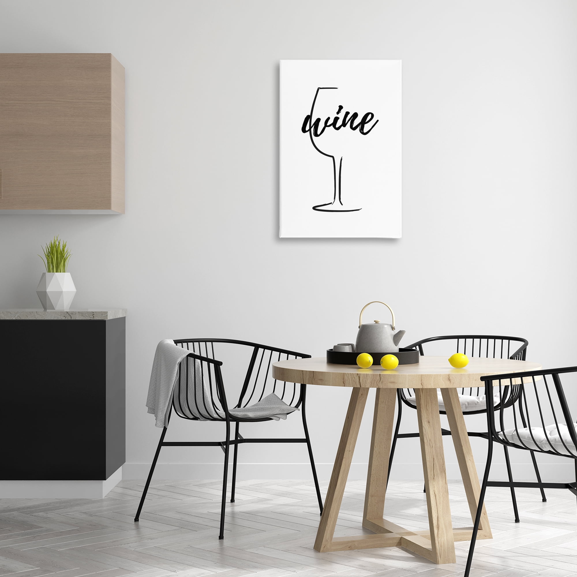 Stupell Industries Minimal Wine Glass Food & Beverage Painting Gallery Wrapped Canvas Art Print Wall Art, 20 x 30