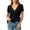 *Black, variant on Women's Wrap V-Neck Tie Side Top , Ladies' Short Sleeve Casual Blouse , Cotton-Linen Summer Shirts For Women,Army Green,S-3XL