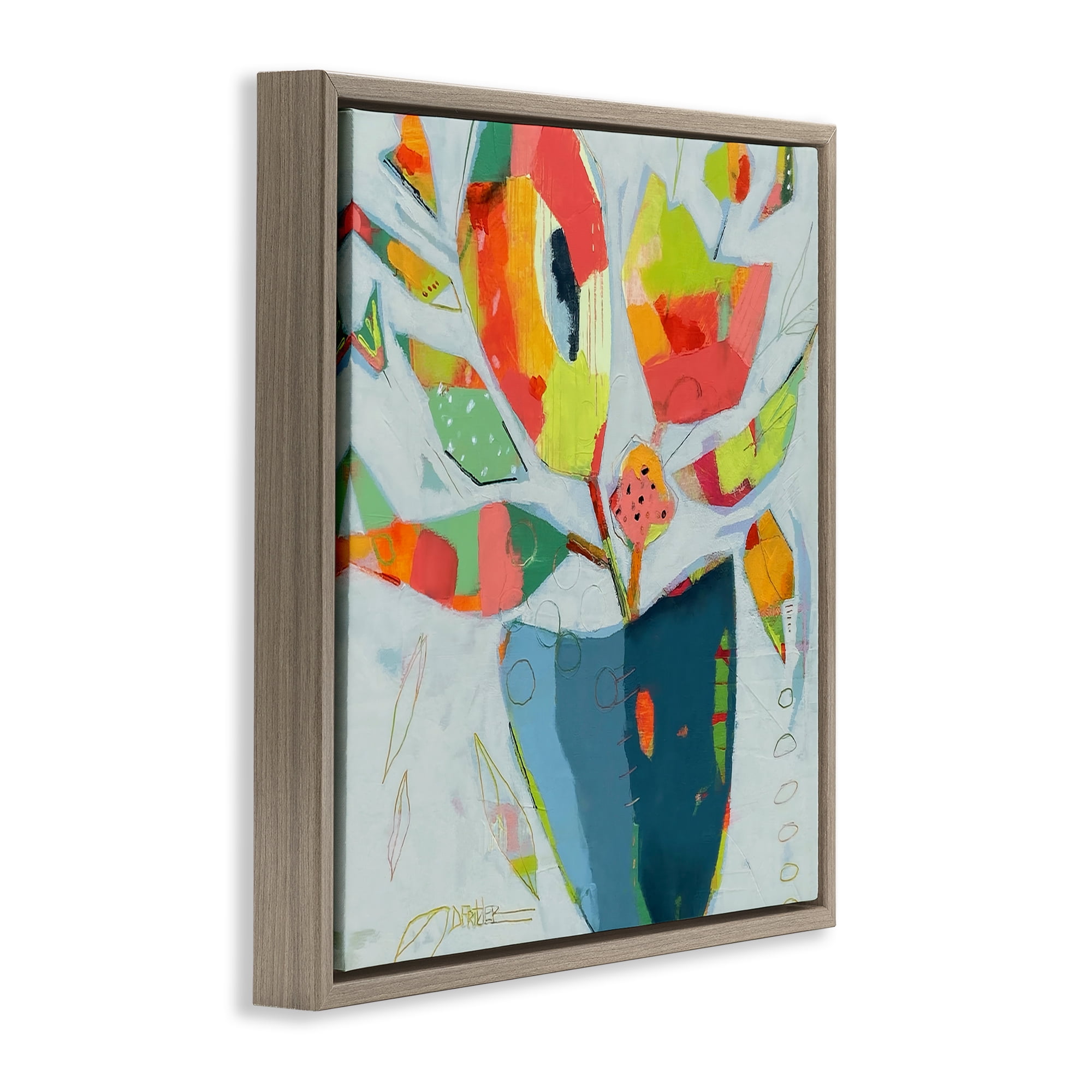 Getting My Groove On Brown Framed Floater Canvas Wall Art, design by Dianna Fritzler