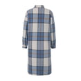 thumbnail image 4 of KOMOO Women Plaid Coat Vintage Long Sleeve Lapel Button Long Cardigan Coat Autumn Winter Thermal Overcoat with Pockets, 4 of 9