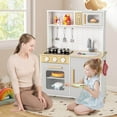 thumbnail image 2 of Costway Kids Kitchen Playset with Lights Sounds Microwave Stoves Oven Cooking Accessories, 2 of 10