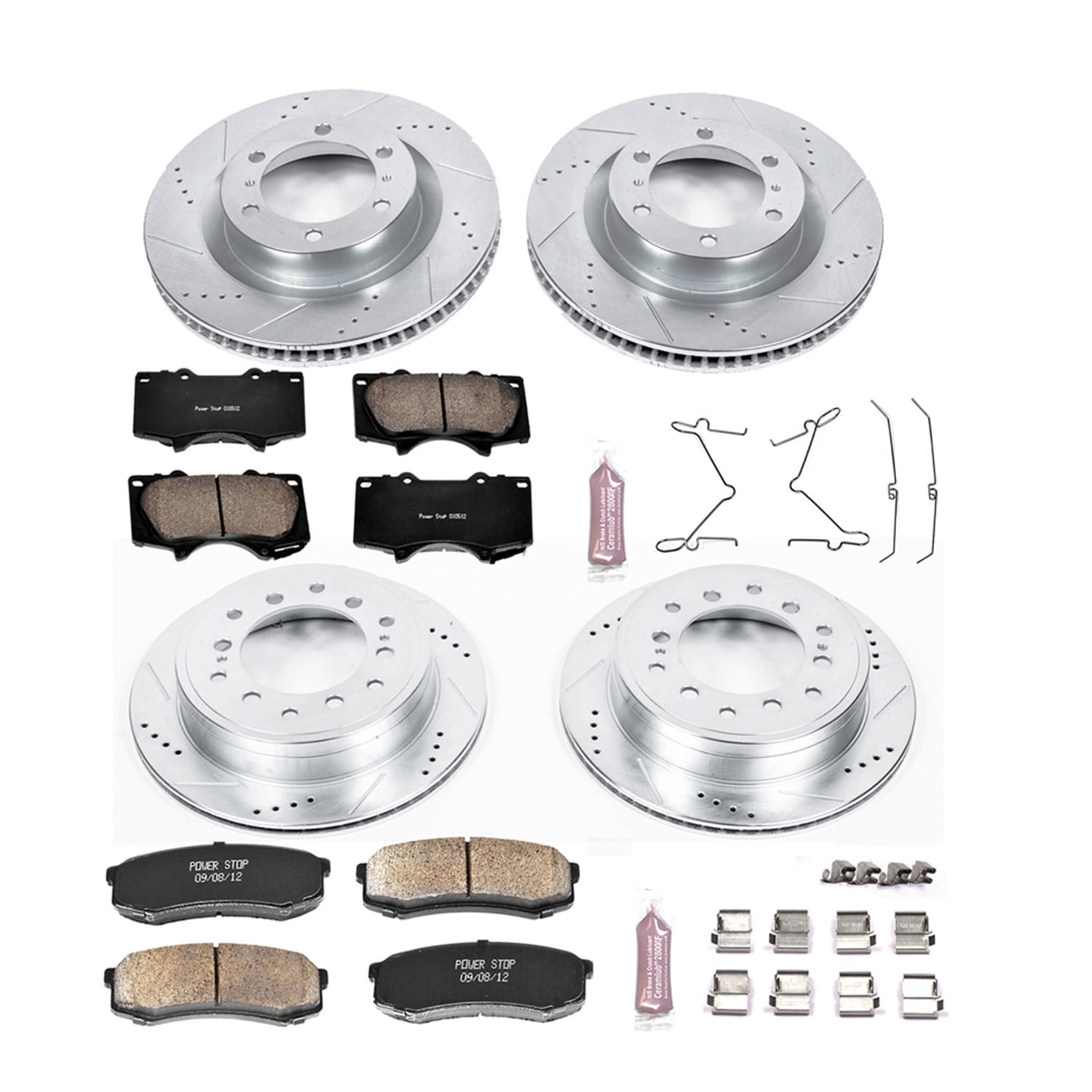 PowerStop Front and Rear Z23 Evolution Sport Carbon-Fiber Ceramic Brake Pad and Drilled & Slotted Rotor Kit Fits: LEXUS TOYOTA Select Models K5874