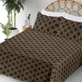 thumbnail image 3 of Ambesonne Damask Fitted & Flat Sheet with Sham 3 Pcs Set, Vintage Floral Motif Hearts, Twin, Charcoal Grey and Marigold, 3 of 5