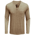 thumbnail image 4 of GLESTORE Men's Slim Fit Henry T-shirts Casual Long Sleeved Lightweight T-Shirts, 4 of 5