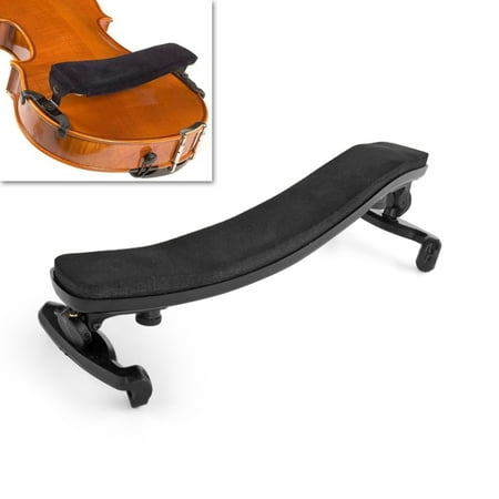 Violin Shoulder Rest Pad Support 3/4 4/4 Size Height and Angle Fully Adjustable Musical Instrument Accessory in Black Nylon Plastic Fit for Adult Beginner