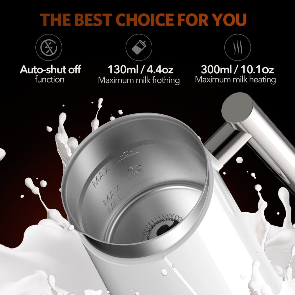 Milk Frother,CHINYA Automatic Milk Frother with Hot and Cold Functionality, Electric Milk Steamer and Warmer for Latte, Cappuccino, Hot Chocolate