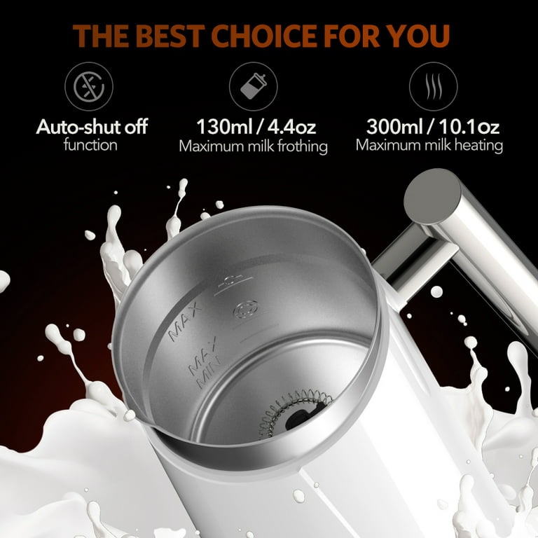 Milk Frother, Electric Milk Warmer with Touch Screen, Hot & Cold Foam Maker  with Buzzer, 4 IN 1 Automatic Stainless Steel Milk Steamer for Coffee and  Latte, Silver 