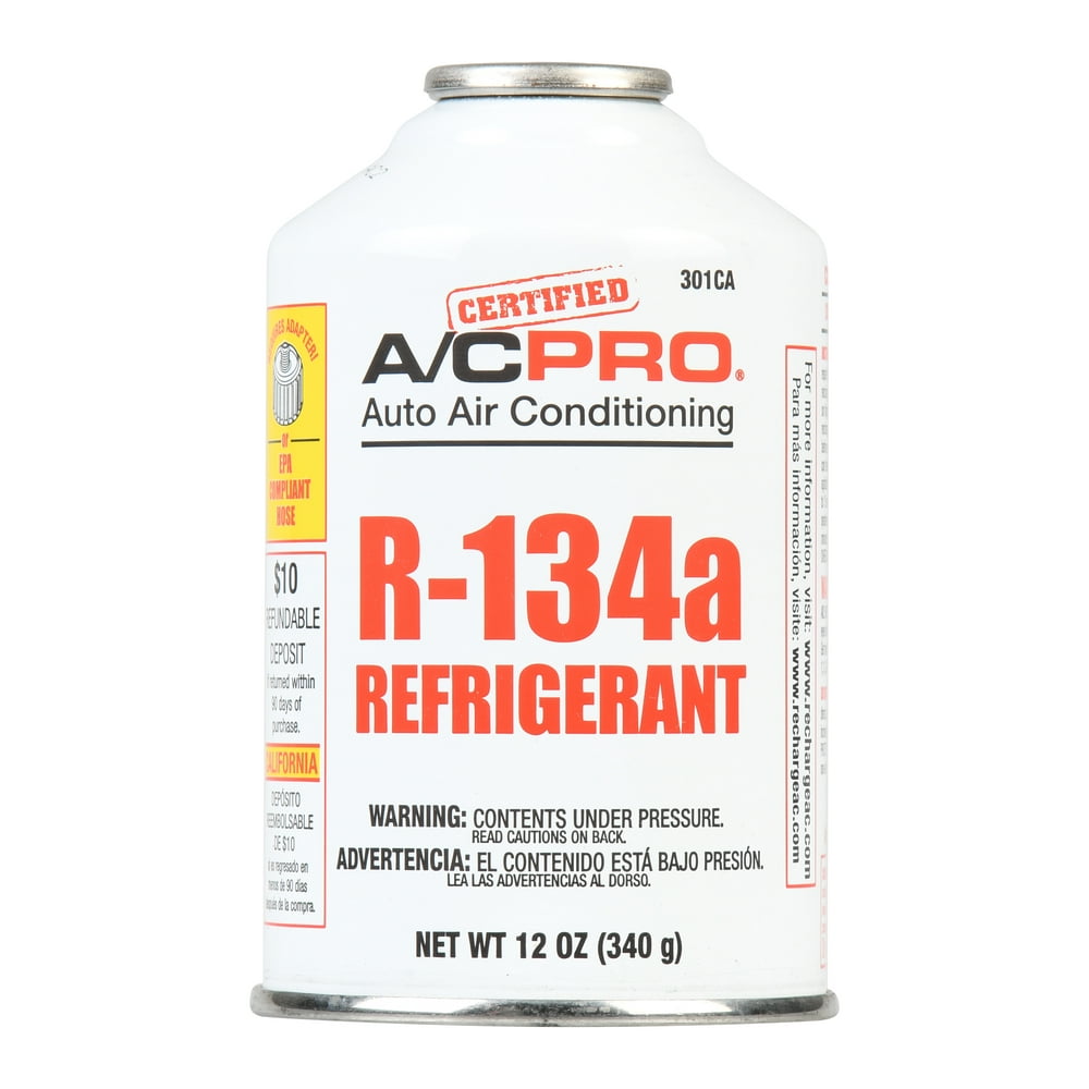 Certified AC Pro Auto Air Conditioner R134a Refrigerant, 12 oz, 301CA