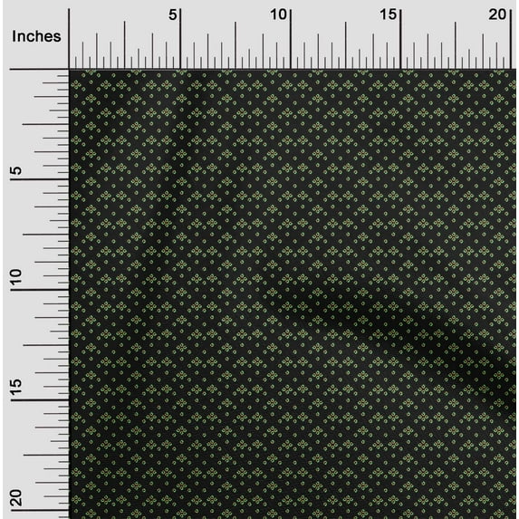 oneOone Cotton Poplin Black Fabric Small Motif Bandhani Dress Material Fabric Print Fabric By The Yard 42 Inch Wide