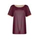 thumbnail image 4 of Blusas para las Mujeres Casual, Rayas Impresas Patchwork Manga Corta Cuello Redondo Top Hecho de 95% Poliéster 5% Spandex para el Verano, Tops Cortos para las Mujeres, 4 of 5