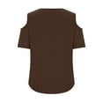 thumbnail image 5 of Womens Cold Shoulder Tops Summer Loose Casual V-NeckShort Sleeve Tunic Tee Blouses Solid Lightweight T-Shirts Tops, 5 of 7