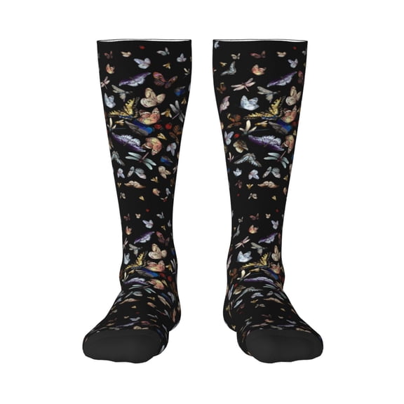 Naloa Butterfly1 Thigh High Socks Extra Long Stretchy Sock Women Over Knee High Opaque Stocking Daily Wear