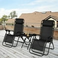 thumbnail image 5 of Vebreda 3 Pieces Lounge Chairs Table Set Folding Portable Zero Gravity Reclining Chair, 5 of 8