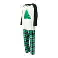thumbnail image 4 of Spewahor Family Matching Pajamas Christmas Tree Print Long Sleeve Tops and Stretch Casual Plaid Pants Sleepwear, 4 of 10