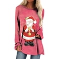 thumbnail image 2 of Pntutb Mujeres Mangas Largas Camisas Casuales Impresión de Navidad Cuello Redondo Pullover Túnica tops Pntutb Pntutb-514, 2 of 5