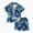 T01 Blue, variant on HCNTES Toddler Baby Boy Summer Outfits Hawaiian Surf Print Button Down Shirt and Shorts 3-Piece Set Toddler Boy Beach Vacation Clothes