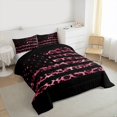 thumbnail image 3 of Homewish Cheetah Leopard Print Full Size Comforter Sets, Black Pink Polkadots Abstract Bedding Comforter Set, Retro American Stars Flag Reversible Bedding Sets, Lightweight Room Decor, 3pcs, 3 of 8