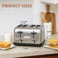 thumbnail image 3 of Hakka 4-Slice Commercial Toaster 1800W Stainless Steel with 1.5-Inch Wide Slots and 2 Crumb Trays, 3 of 7
