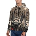 thumbnail image 3 of Fotbe Men's Hoodie with Butterfly Cow With Flowers Pattern - Kangaroo Pocket Pullover Hooded Sweatshirt, Perfect for Daily Wear, Travel, and Home-XX-Large, 3 of 7