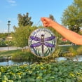 thumbnail image 2 of Purple Dragonfly Painted Stained Glass Suncatcher, Window Hanging Decor, Outdoor Sun Catcher Decor, Dragonfly Wall Décor, 2 of 6