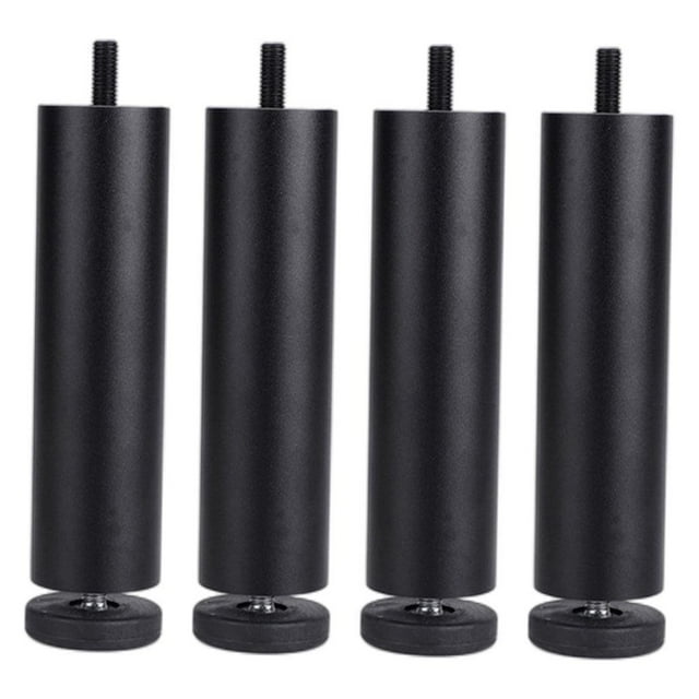 Rongfmy 4 Pcs Pieds de Meuble Réglables en Alliage d'Aluminium pour Table Pieds Surélevés Noir 20cm