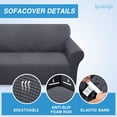 thumbnail image 3 of KissDate Stretch Sofa Slipcovers 1 Piece Couch Covers for 4 Cushion Couch Sofa Furniture Protector for Living Room Modern Full Sofa Covers with Elastic Bottom (XL, Grey), 3 of 7