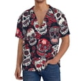 thumbnail image 3 of Fotbe Rose Flowers print Short Sleeve Button Down Shirts for Men Casual Summer Beach Wrinkle Free Shirt-Large, 3 of 7