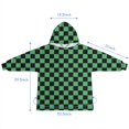 thumbnail image 7 of Green and Black Checkerboard Pattern Blanket Hoodies for Kids 6-13YR Oversize Wearable Blanket Hoodies for Boys Girls Teens, 7 of 7