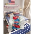 thumbnail image 3 of Eucalyptus 4th of July Throw Blankets, Patriotic American Flag Stars Soft Fleece Blanket Decorative for Home Sofa Couch Chair Living Bedroom,40x50 Inches, Grey Gingham, 3 of 6