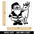 thumbnail image 2 of Santa Claus Standing with Reindeer Christmas Self-Inking Rubber Stamp Ink Stamper - Yellow Ink - Small 1 Inch, 2 of 7