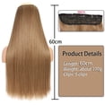thumbnail image 4 of Xiao Hua clip on straight hair wig -23.6 inches B002, 3 pieces detachable wig, extra long straight hair can be used to increase length and change hairstyle, 4 of 4
