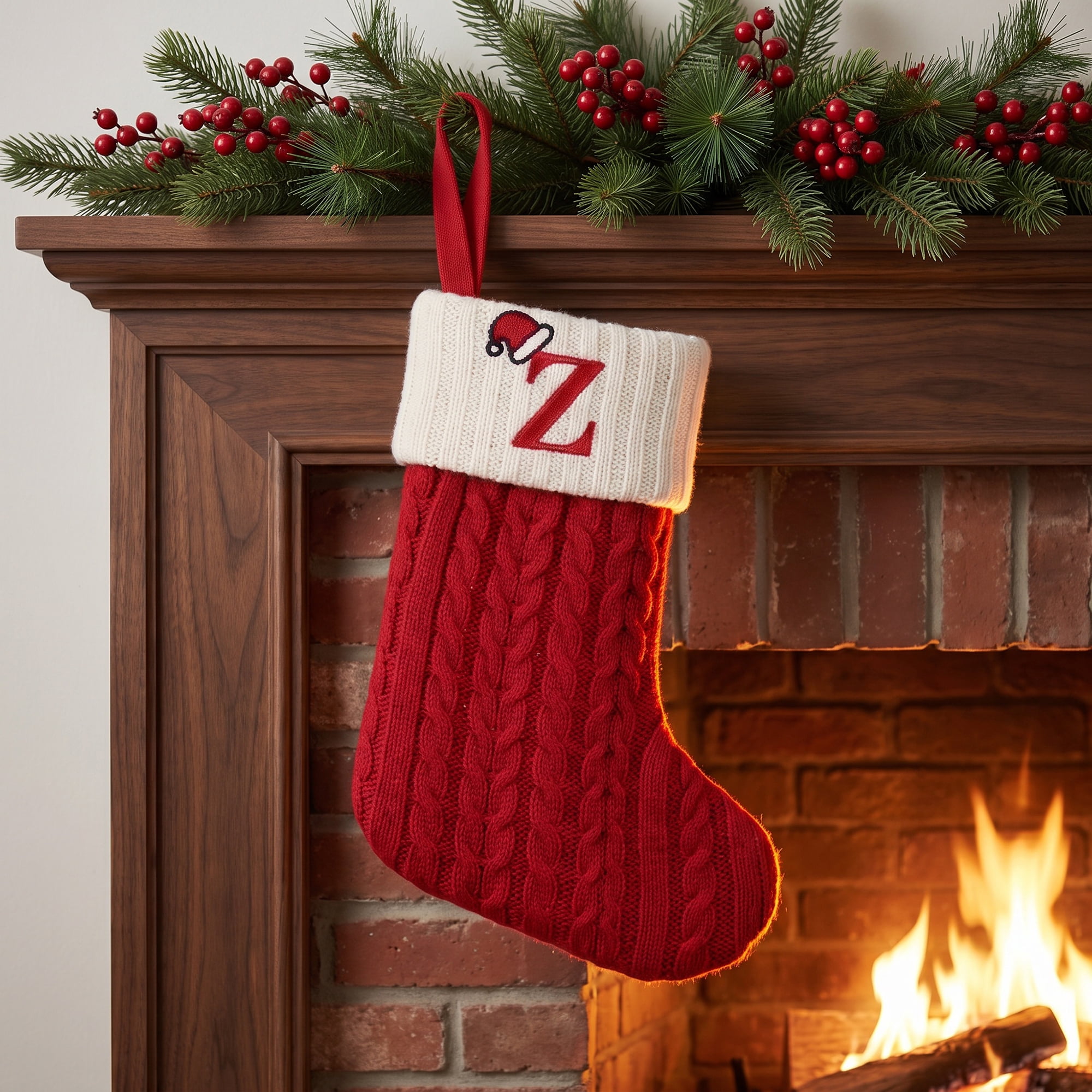 Unique Bargains Cartoon Christmas Luxury Grand Hearth Accent Stocking Letter Z 8"
