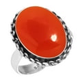 thumbnail image 1 of 925 Silver Ring For Women - Men Orange Genuine Carnelian Stone Silver Ring Size 5.5 August Birthstone Silver Ring Size 5.5 Gift For Girl Friend On Valentine's Day 925 Gemstone Silver Jewelry, 1 of 6